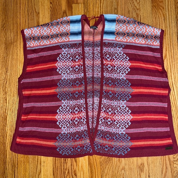 Eddie Bauer sweater sleeveless vest poncho kimono wrap - Picture 2 of 6